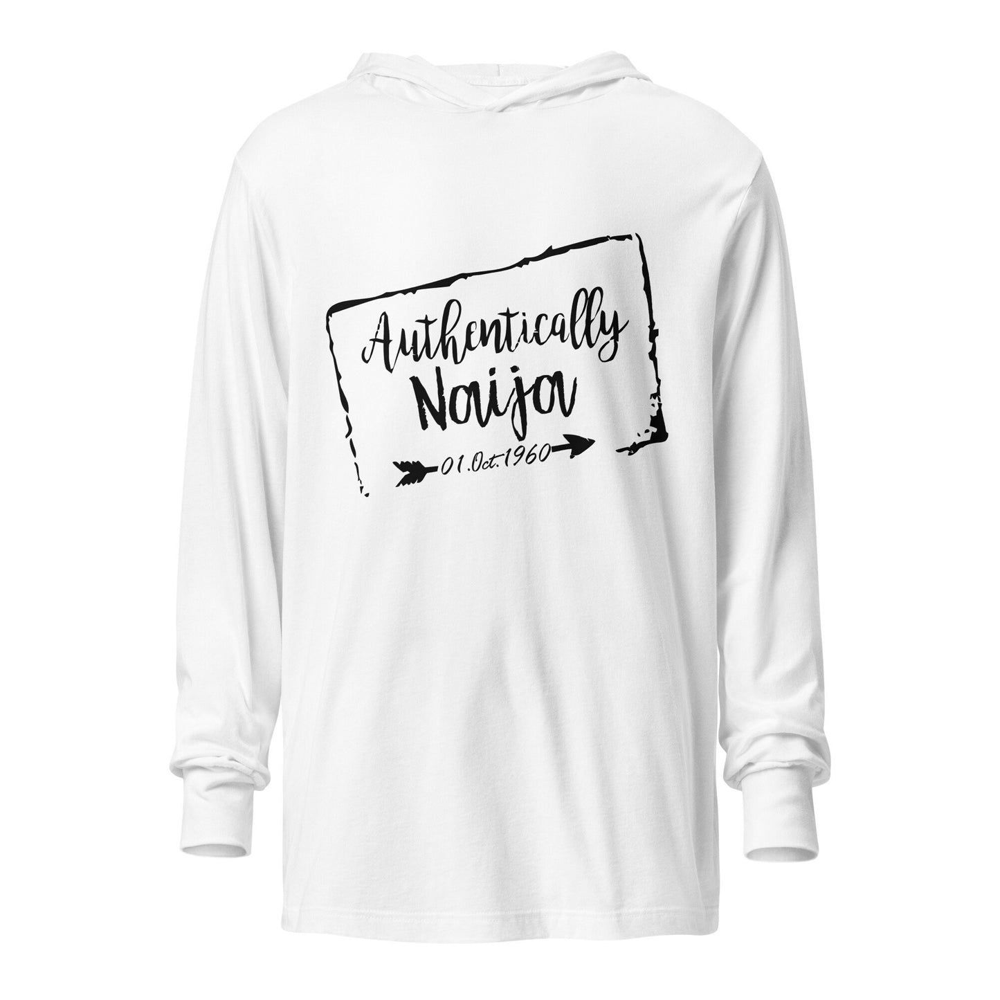 Light weight Authentically Naija Hooded long-sleeve tee- Nigerian Hoodie, African Hoodie, Black hoodie, Red African Hoodie, Grey Hoodie