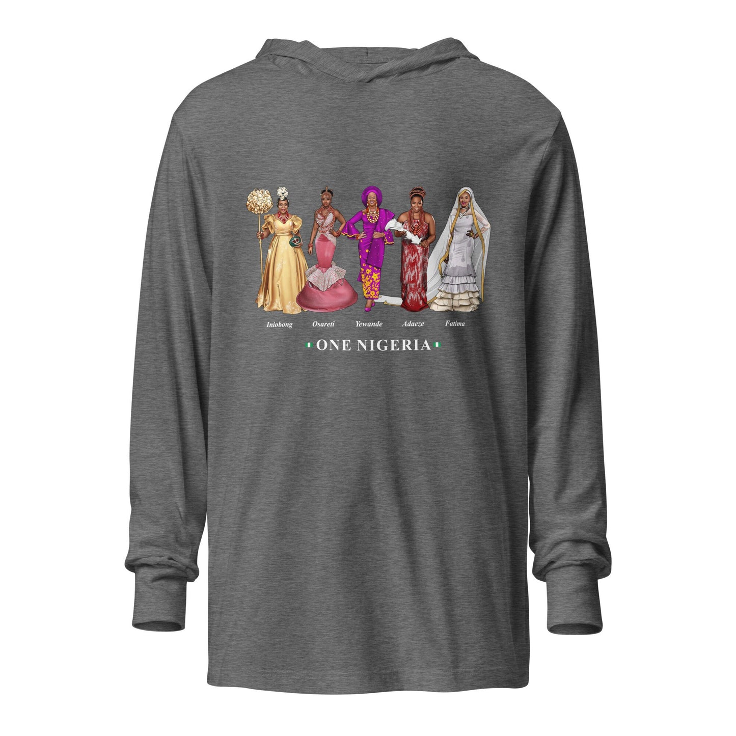 Light weight One Nigerian Womenś Hooded long-sleeve tee