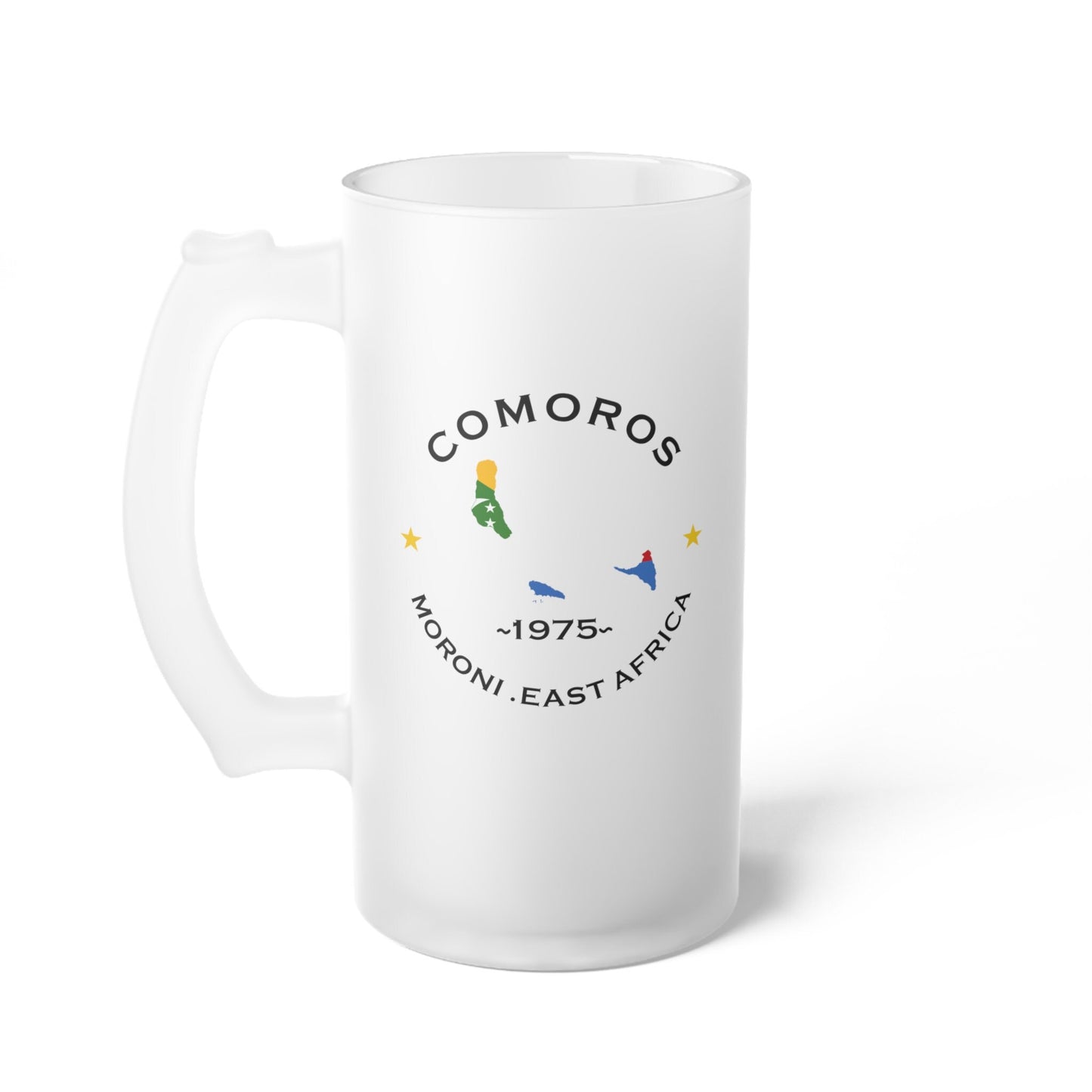 Comoros Frosted Glass Beer Mug
