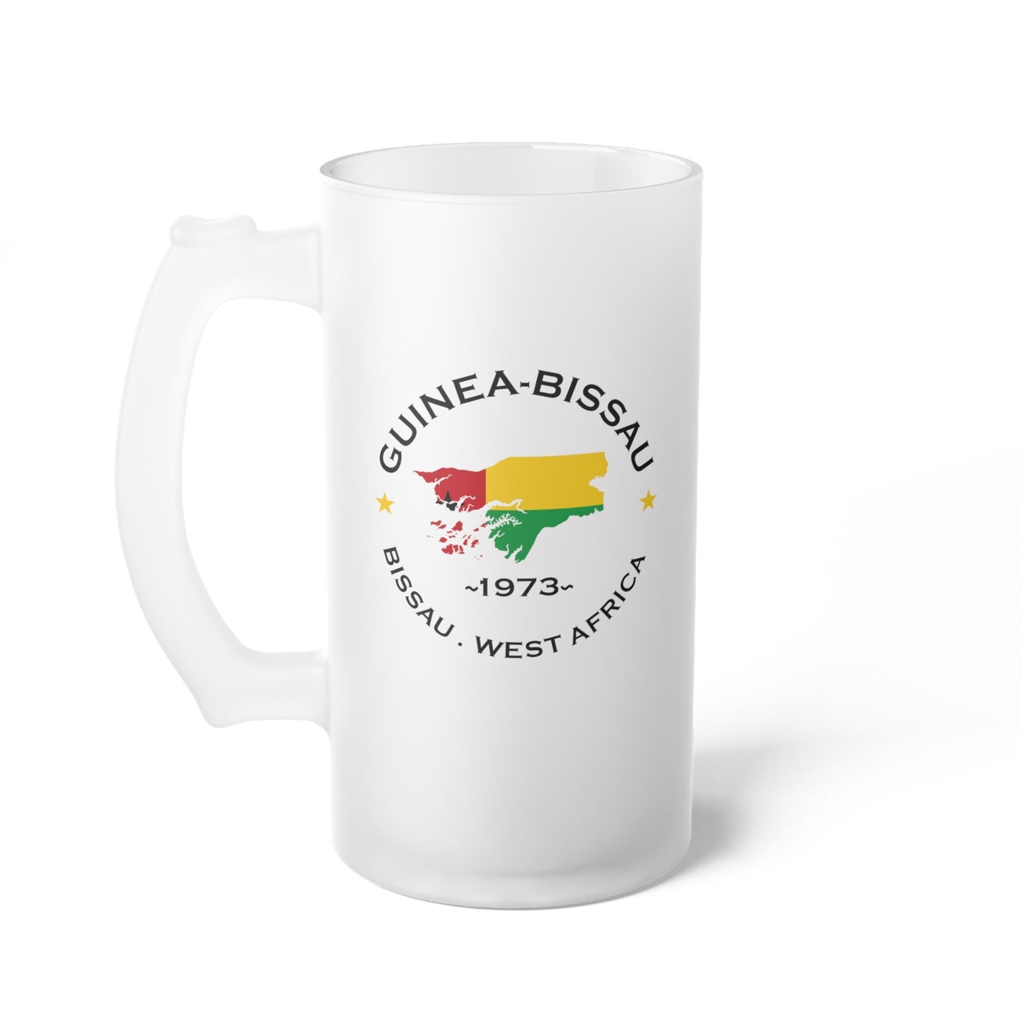 Guinea-Bissau Frosted Glass Beer Mug