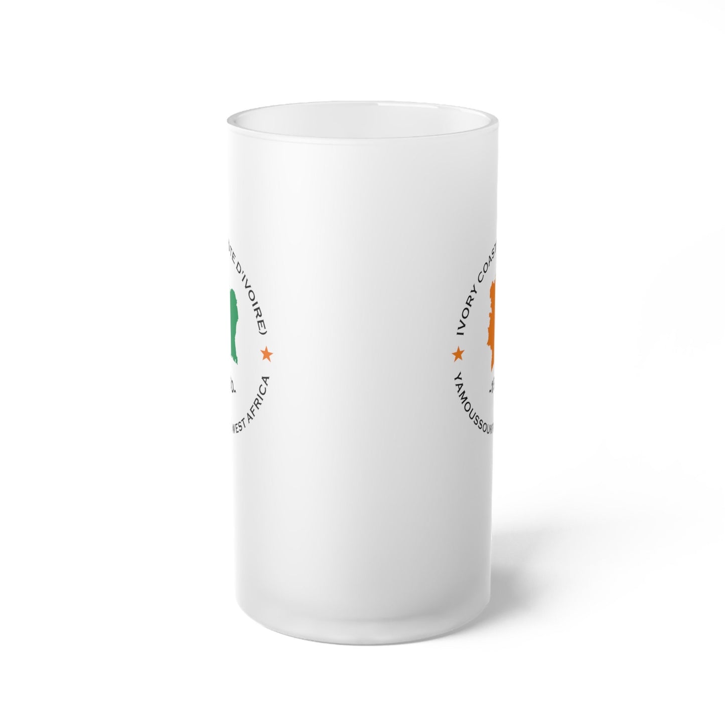 Ivory Coast Frosted Glass Beer Mug