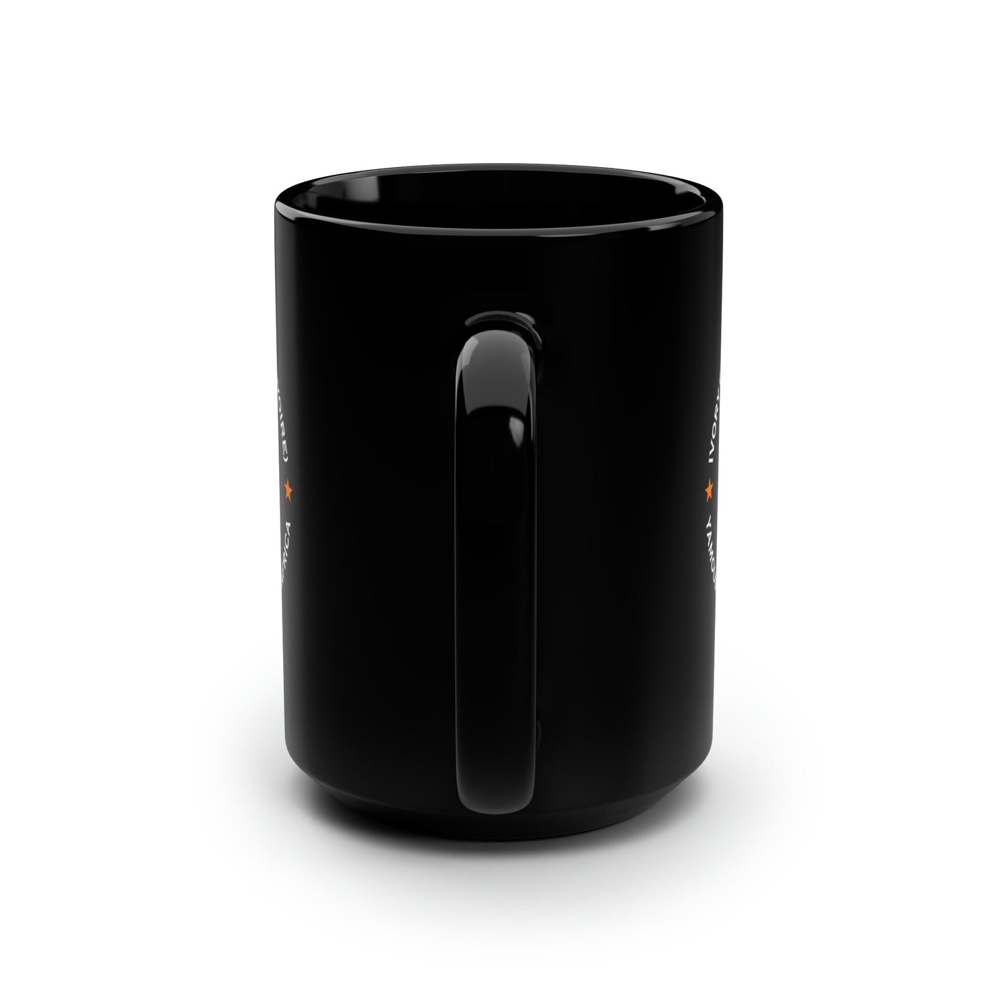 Ivory Coast Inspired Black Mug: Authentic African Design, 15oz Capacity