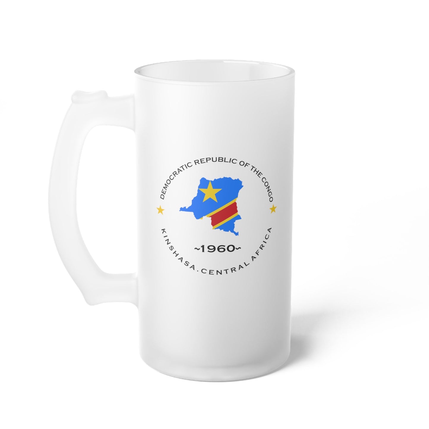 Congolese Frosted Glass Beer Mug