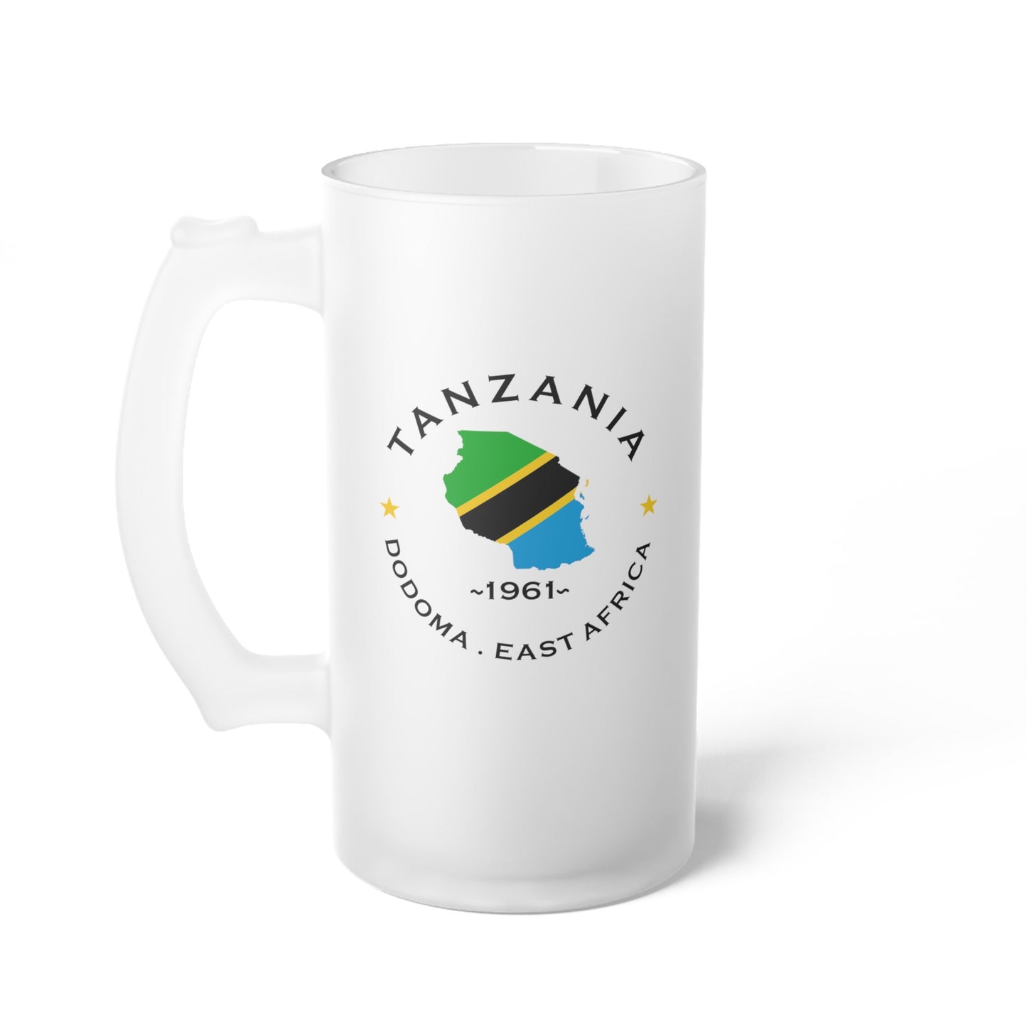 Tanzania Frosted Glass Beer Mug