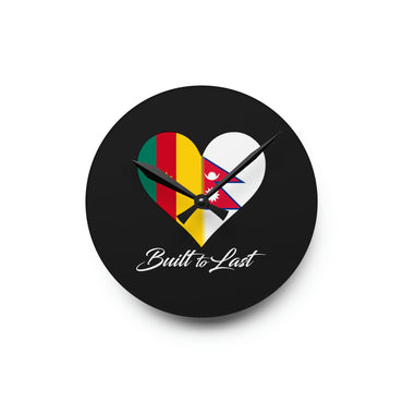 Cameroon/Nepal Interracial Inspired Acrylic Wall Clock
