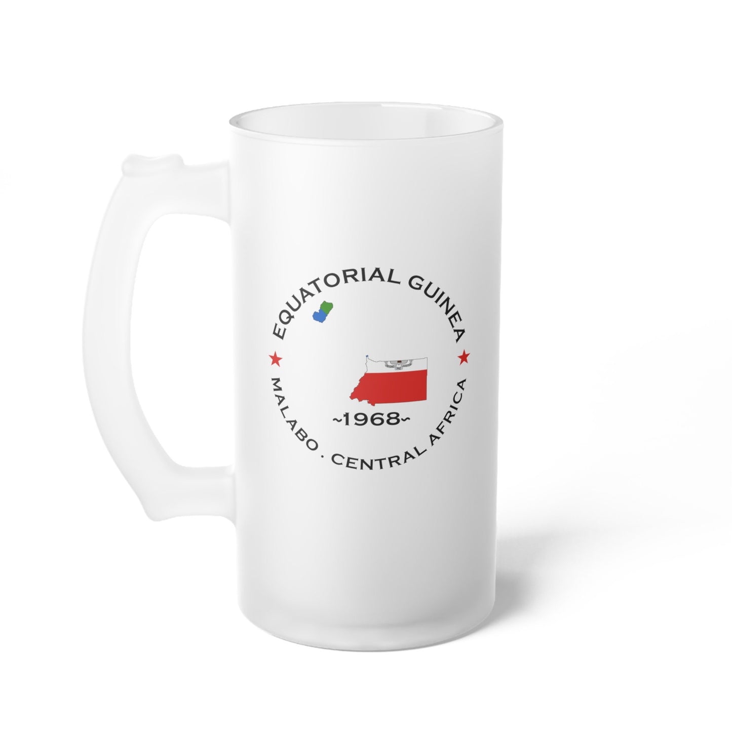 Equatorial Guinea Frosted Glass Beer Mug