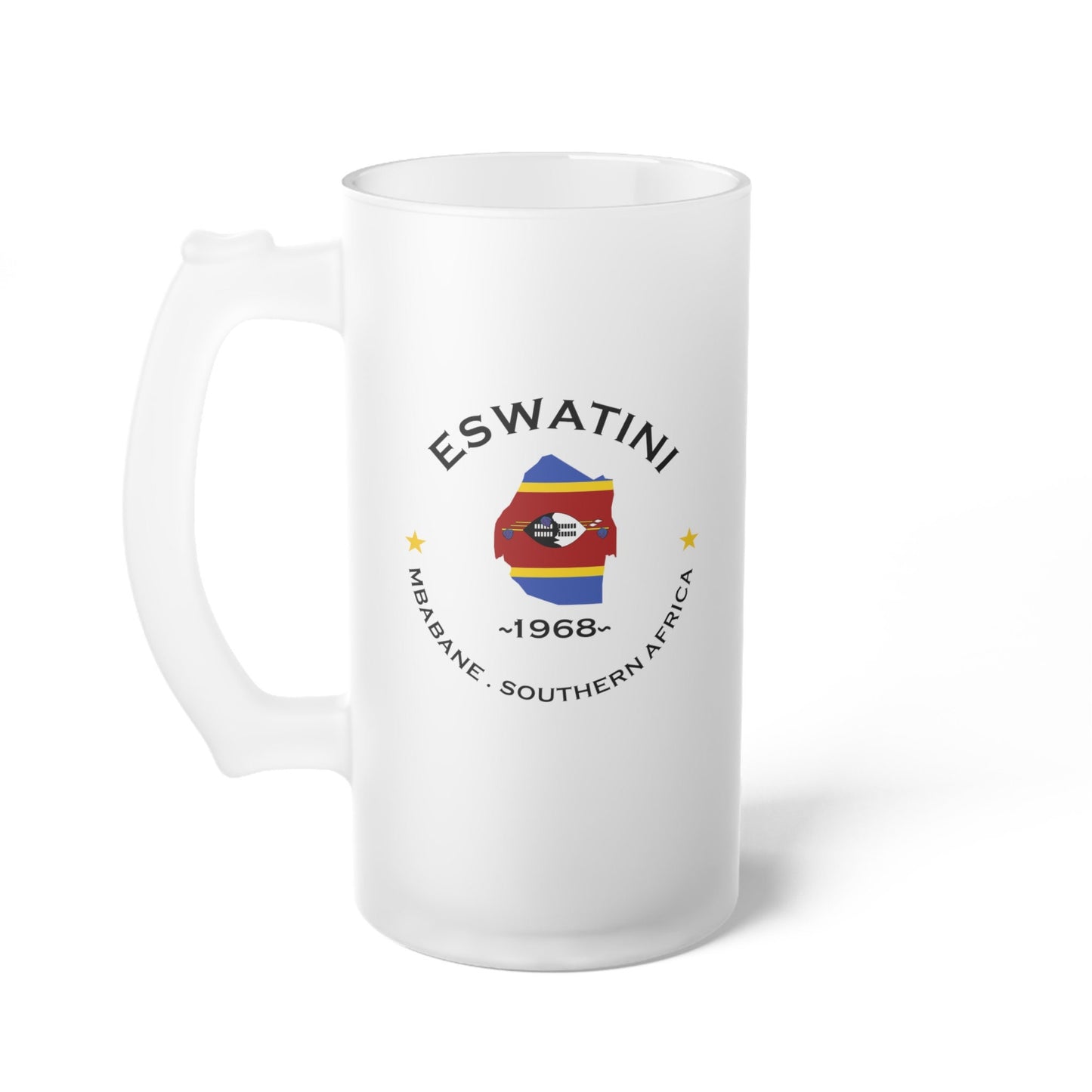Eswatini Frosted Glass Beer Mug