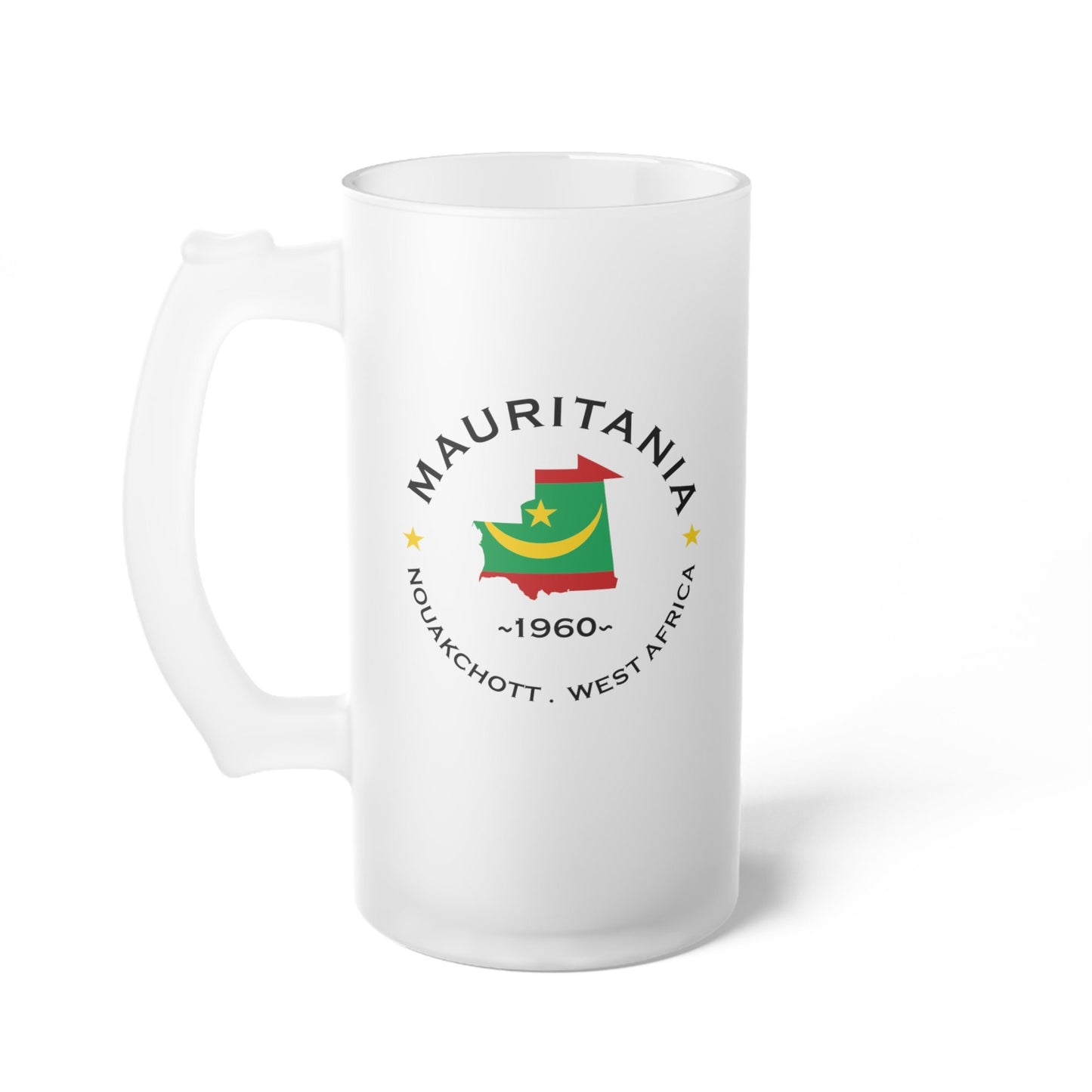 Mauritania Frosted Glass Beer Mug