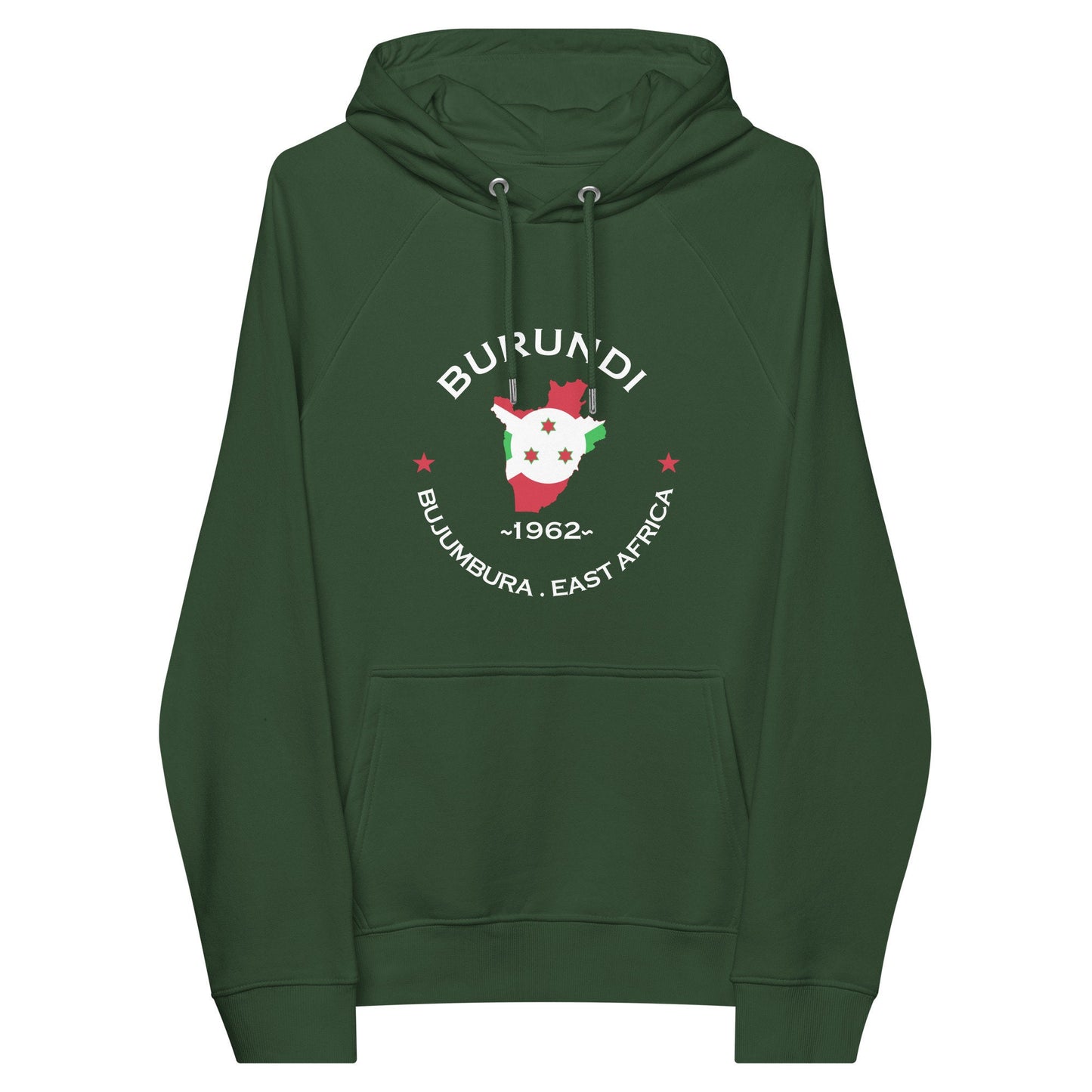 Burundi Unisex eco raglan hoodie
