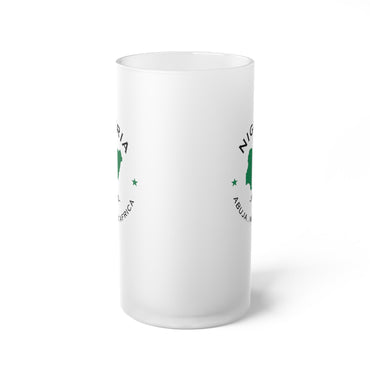 Nigeria Frosted Glass Beer Mug