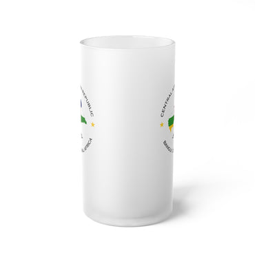 Central African Republic Frosted Glass Beer Mug