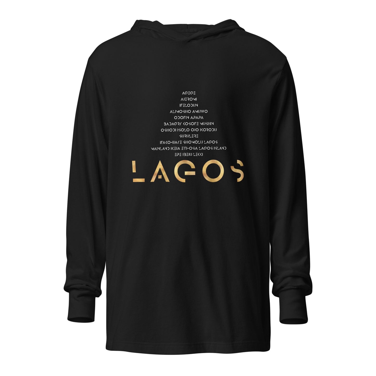 Light weight Unisex Hooded long-sleeve tee- Lagos with Local governments