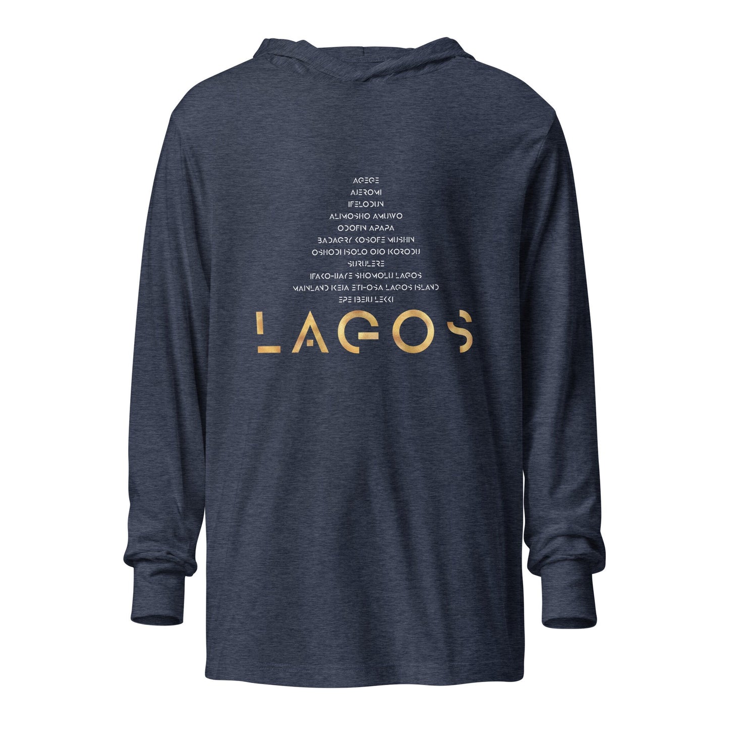 Light weight Unisex Hooded long-sleeve tee- Lagos with Local governments