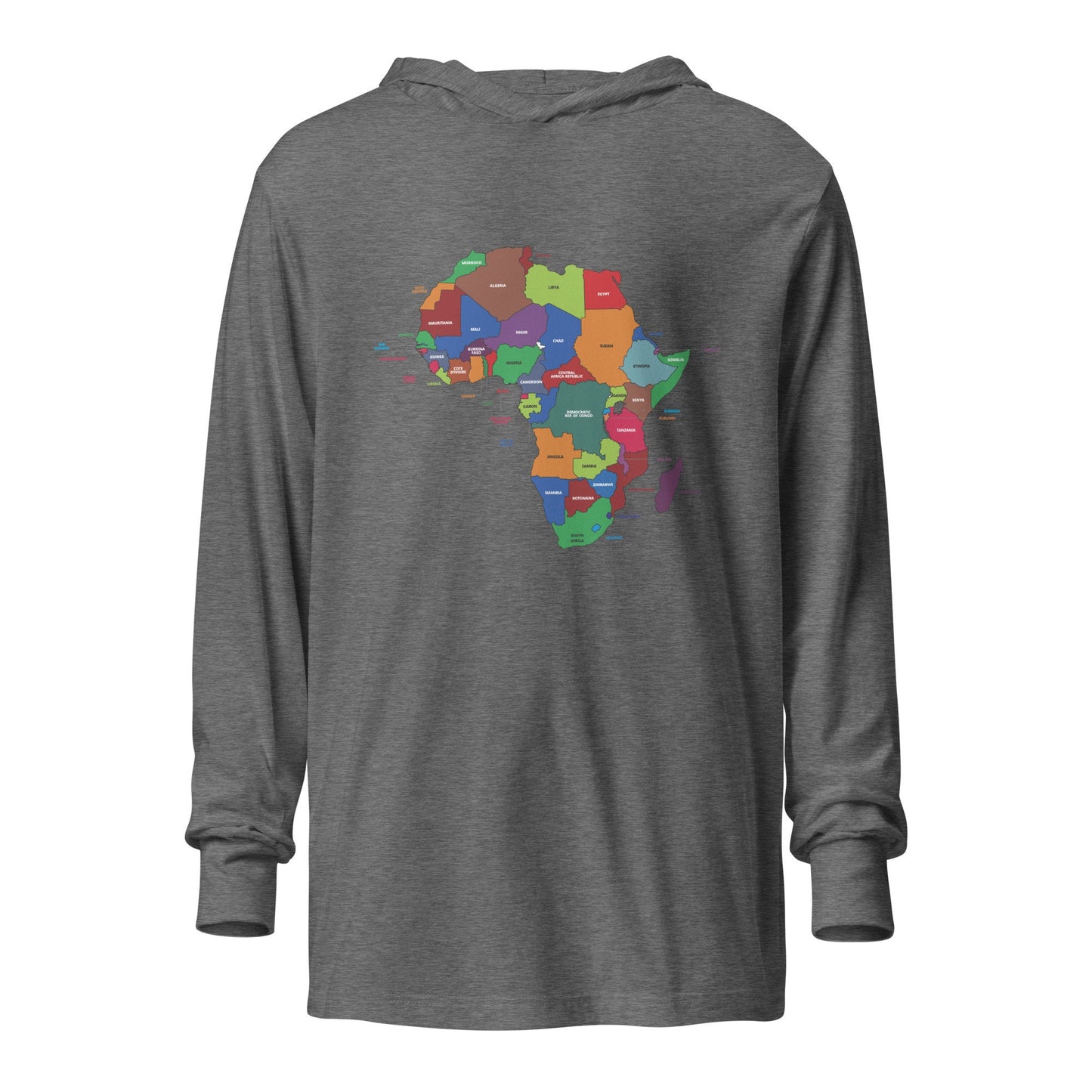 Light weight African countries Hooded long-sleeve tee- African hoodie, Nigerian Hoodie