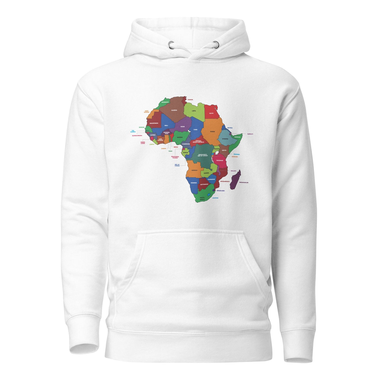 All African Countries Unisex Hoodie in White - African Hoodies