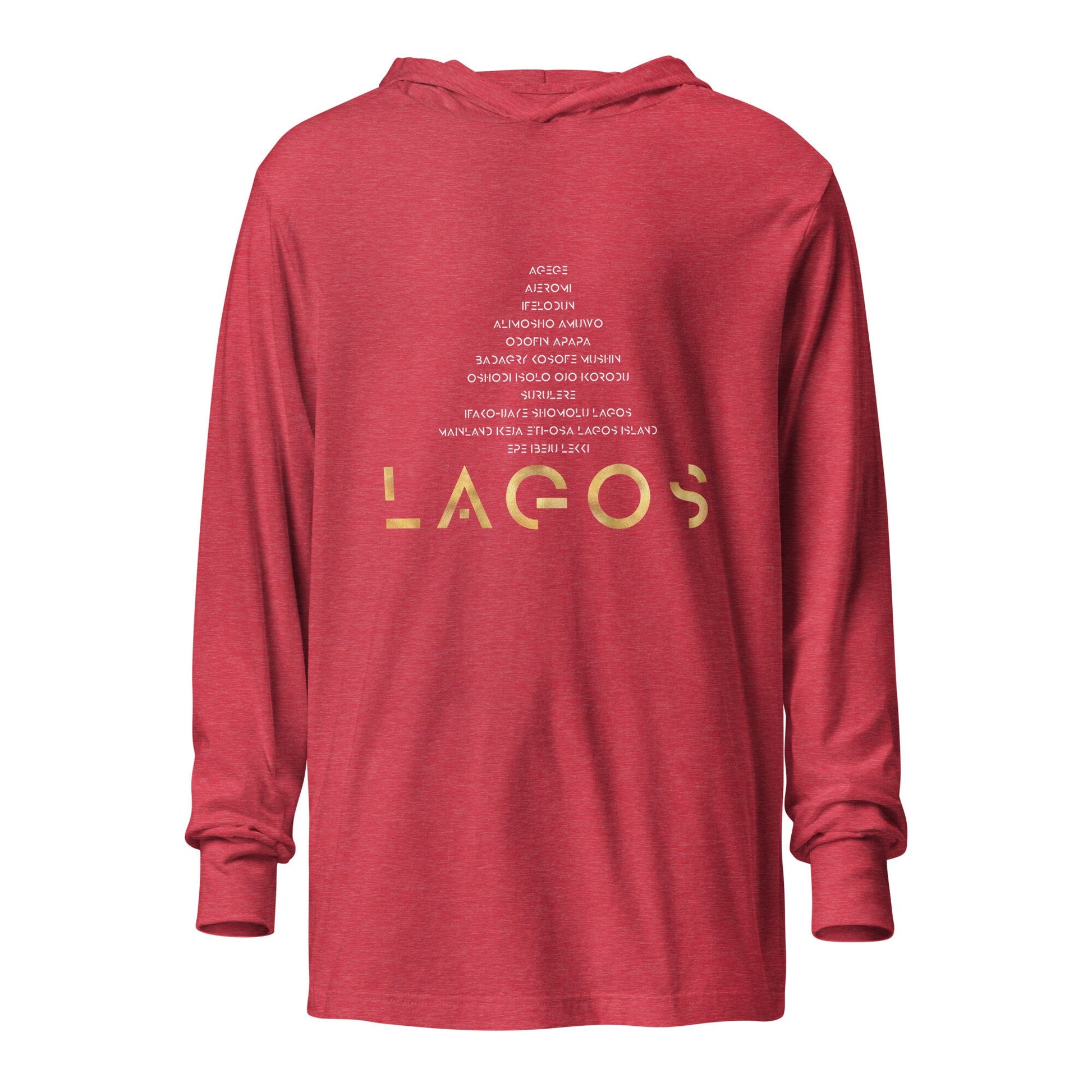 Light weight Unisex Hooded long-sleeve tee- Lagos with Local governments