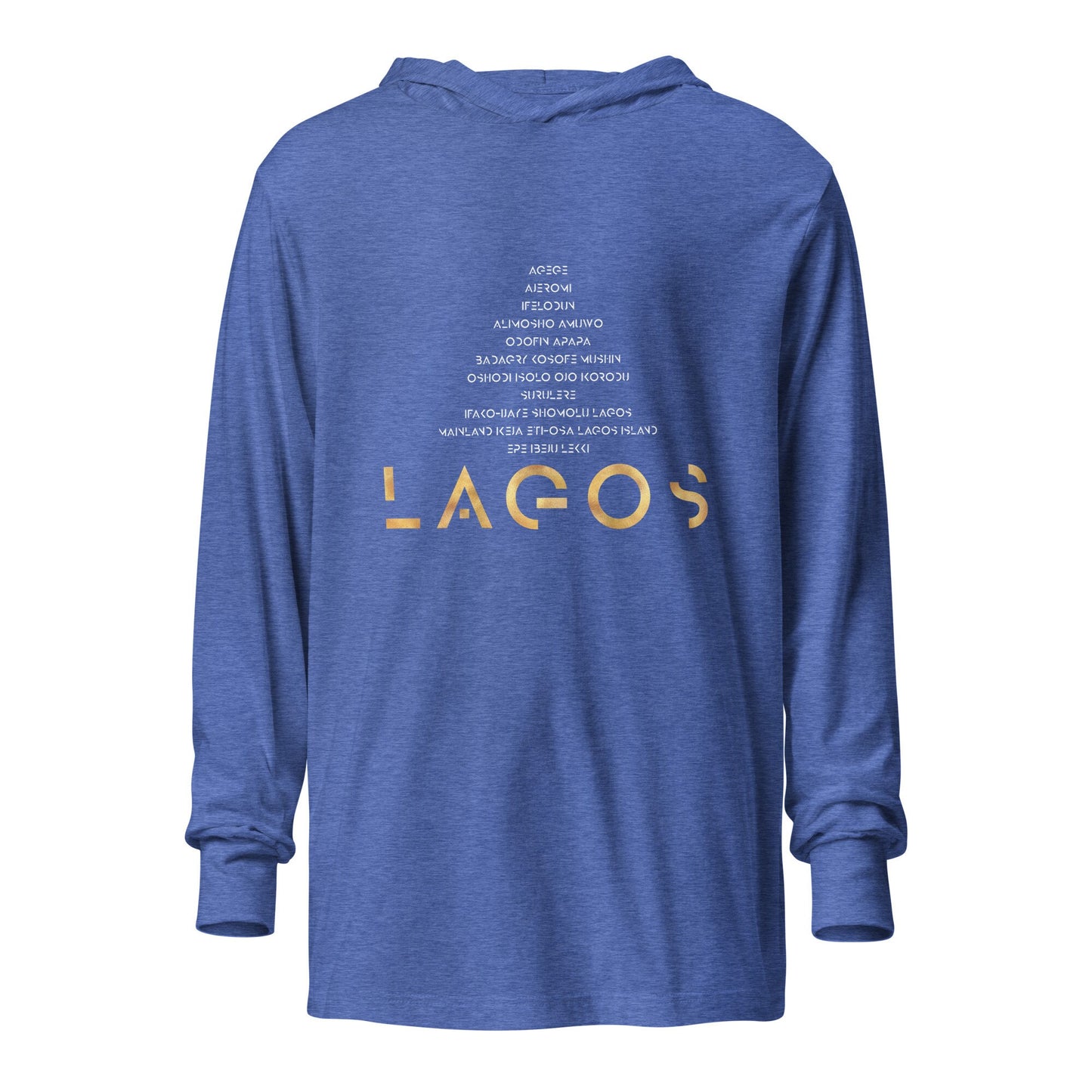 Light weight Unisex Hooded long-sleeve tee- Lagos with Local governments