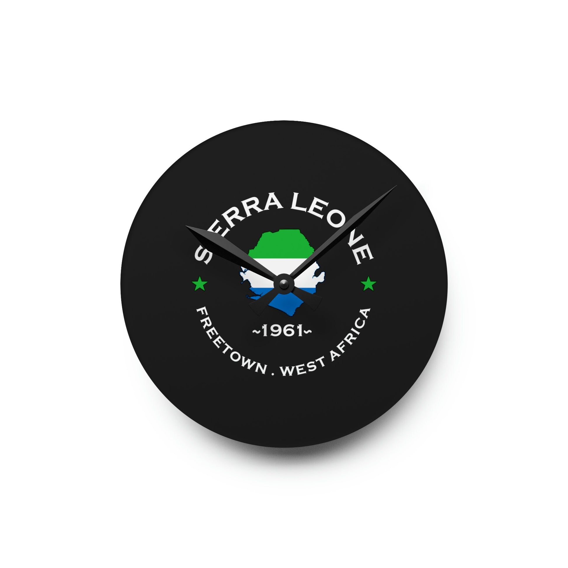Sierra Leone Inspired Acrylic Wall Clock: Unique African Decor, Sierra Leonean Gifts, Home Accessories