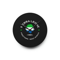 Sierra Leone Inspired Acrylic Wall Clock: Unique African Decor, Sierra Leonean Gifts, Home Accessories