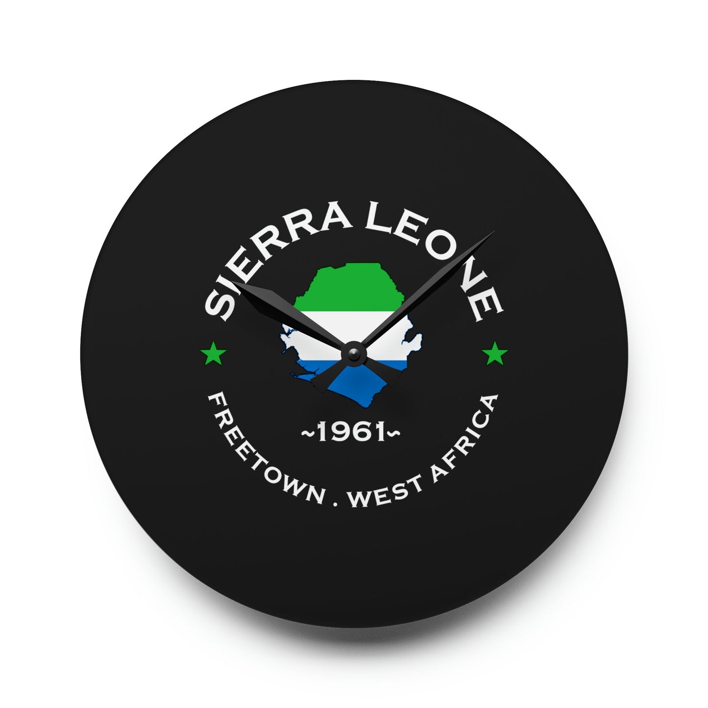 Sierra Leone Inspired Acrylic Wall Clock: Unique African Decor, Sierra Leonean Gifts, Home Accessories