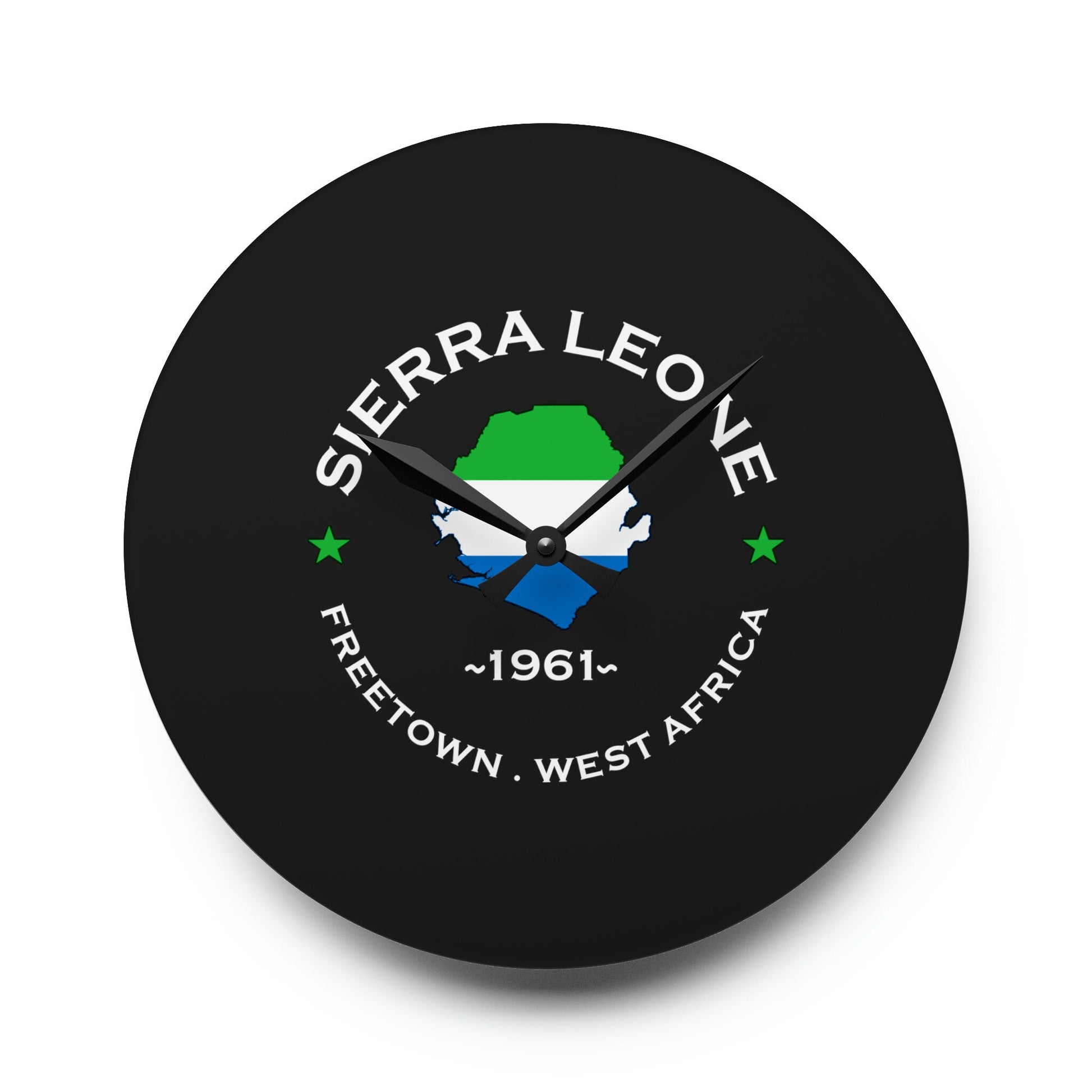 Sierra Leone Inspired Acrylic Wall Clock: Unique African Decor, Sierra Leonean Gifts, Home Accessories