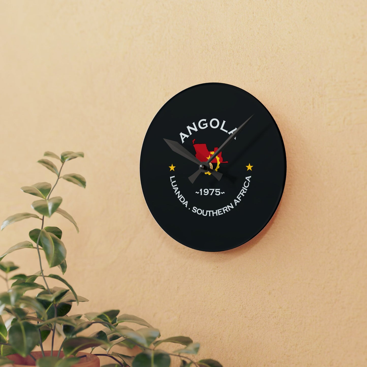 Angola Inspired Acrylic Wall Clock.