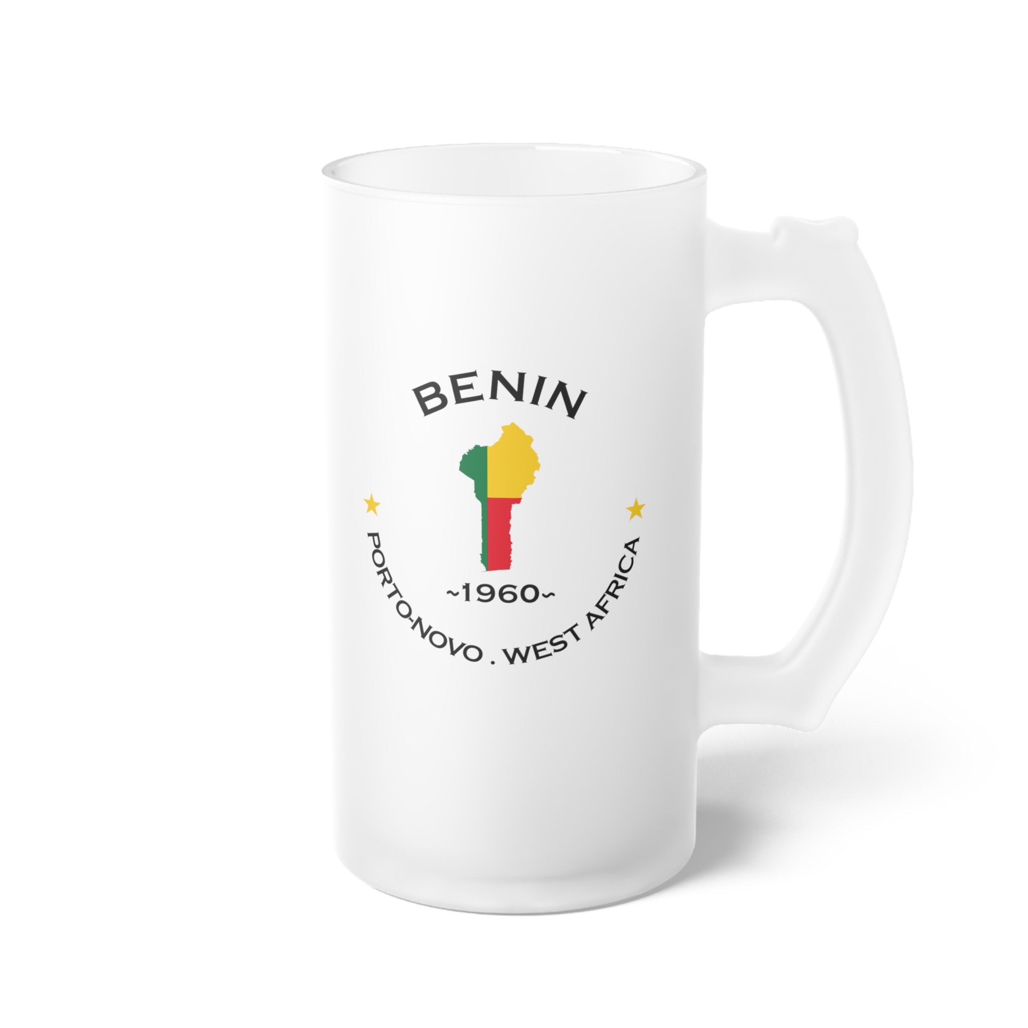 Benin Frosted Glass Beer Mug