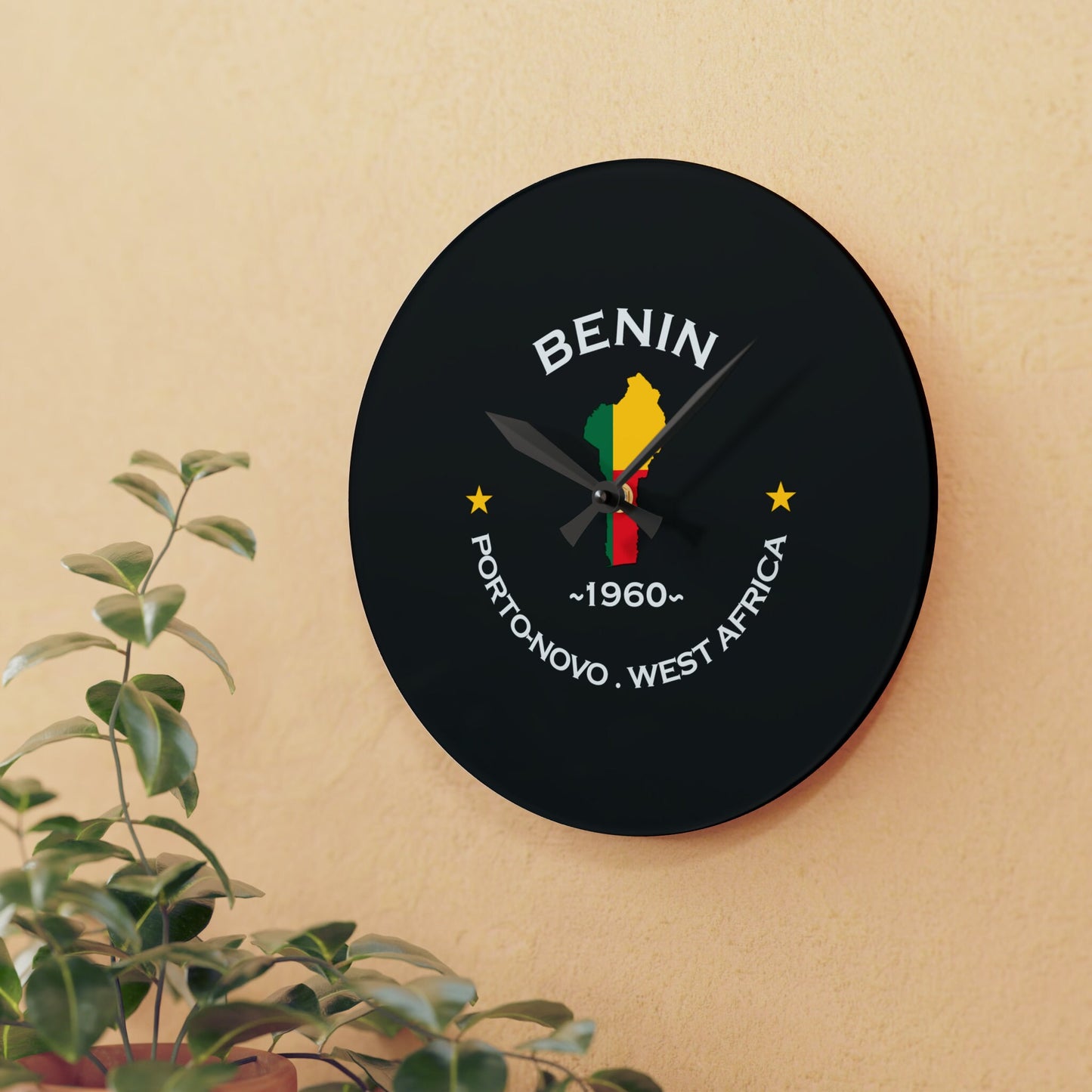 Benin Inspired Acrylic Wall Clock