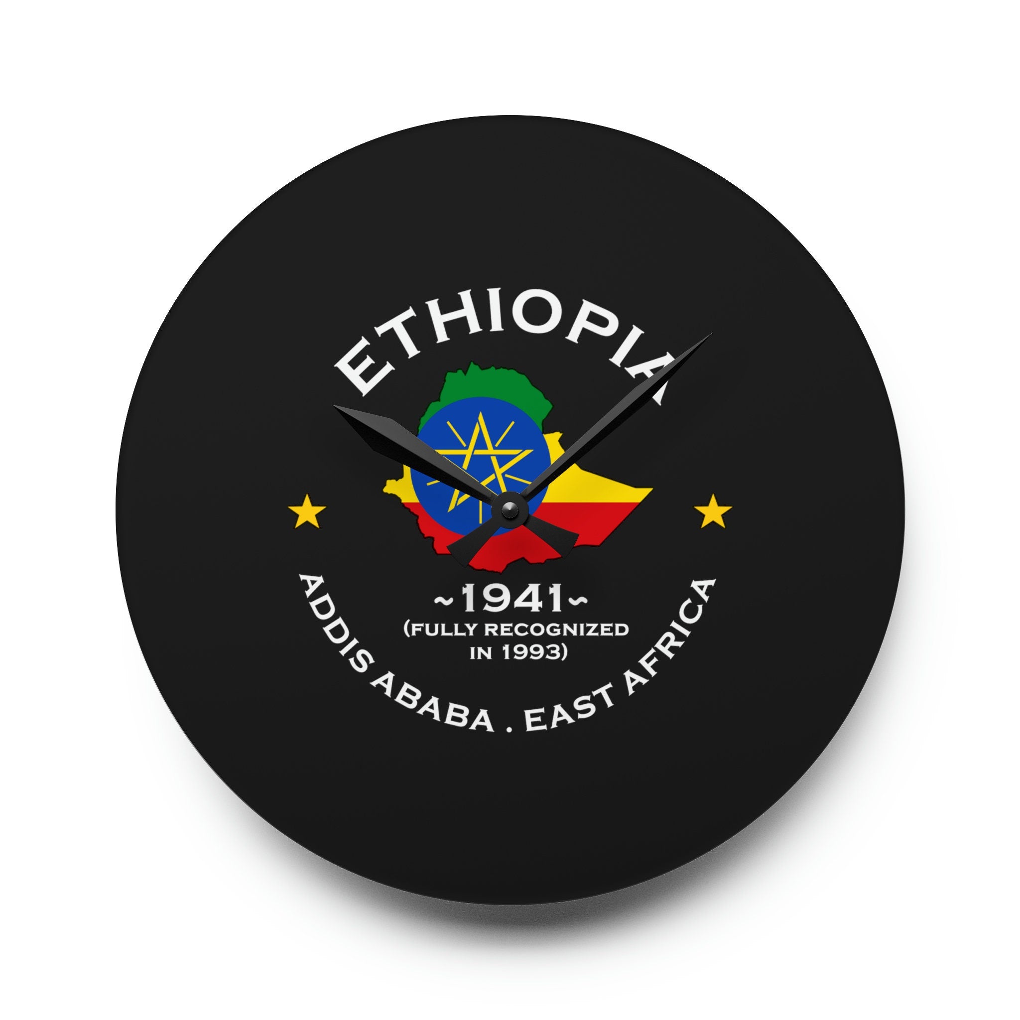 Ethiopian Inspired Acrylic Wall Clock