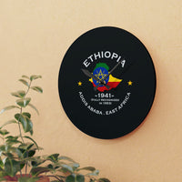 Ethiopian Inspired Acrylic Wall Clock