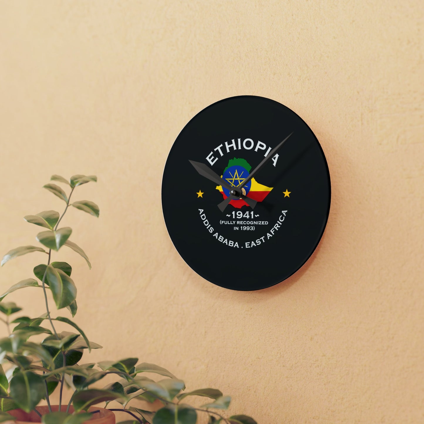Ethiopian Inspired Acrylic Wall Clock