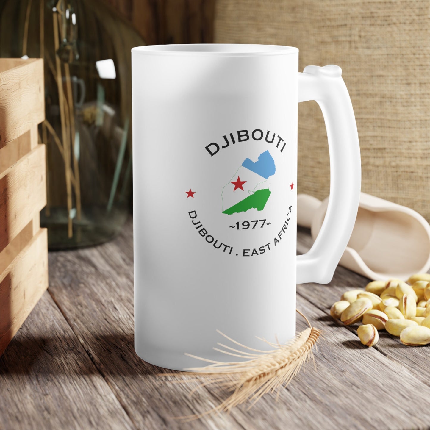 Djibouti  Frosted Glass Beer Mug