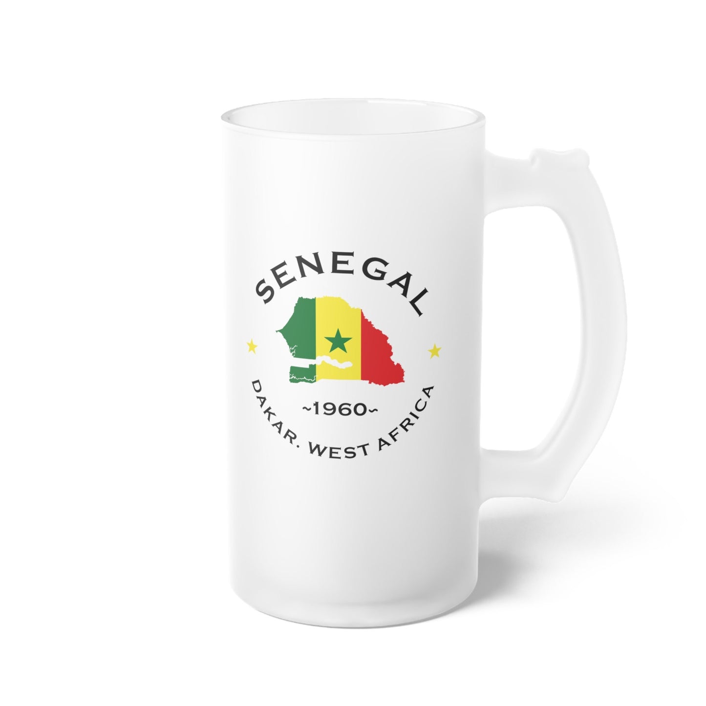 Senegalese  Frosted Glass Beer Mug