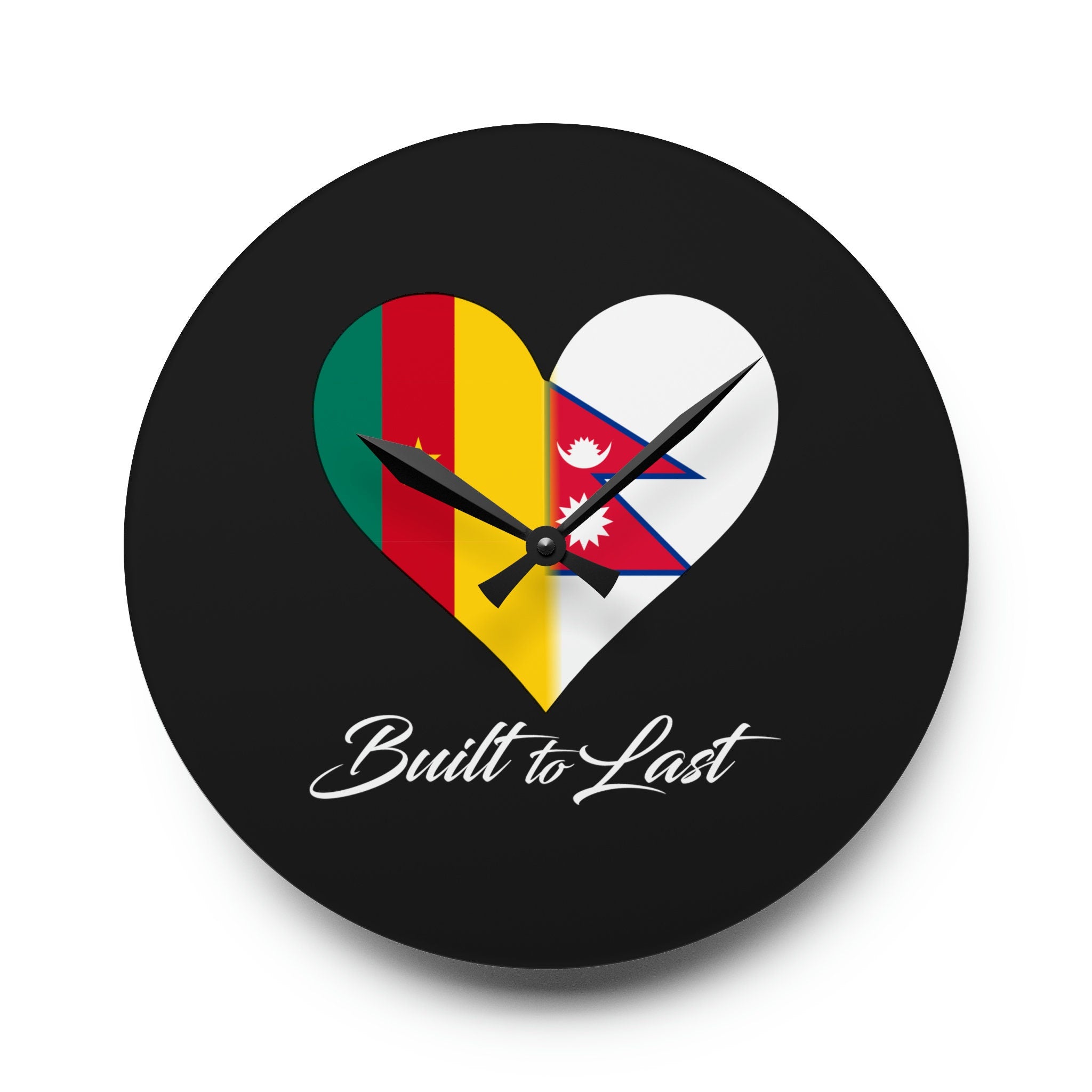 Cameroon/Nepal Interracial Inspired Acrylic Wall Clock