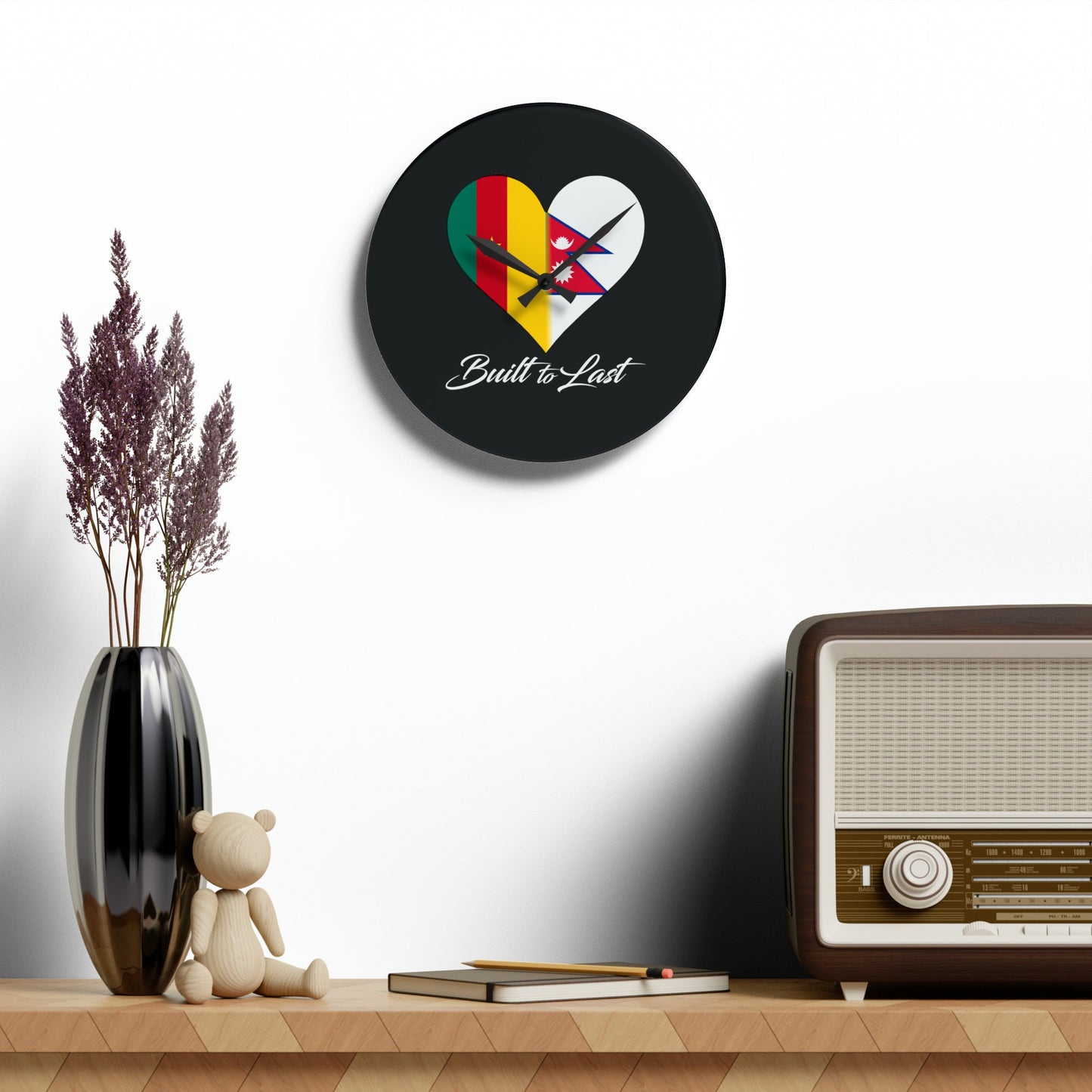 Cameroon/Nepal Interracial Inspired Acrylic Wall Clock