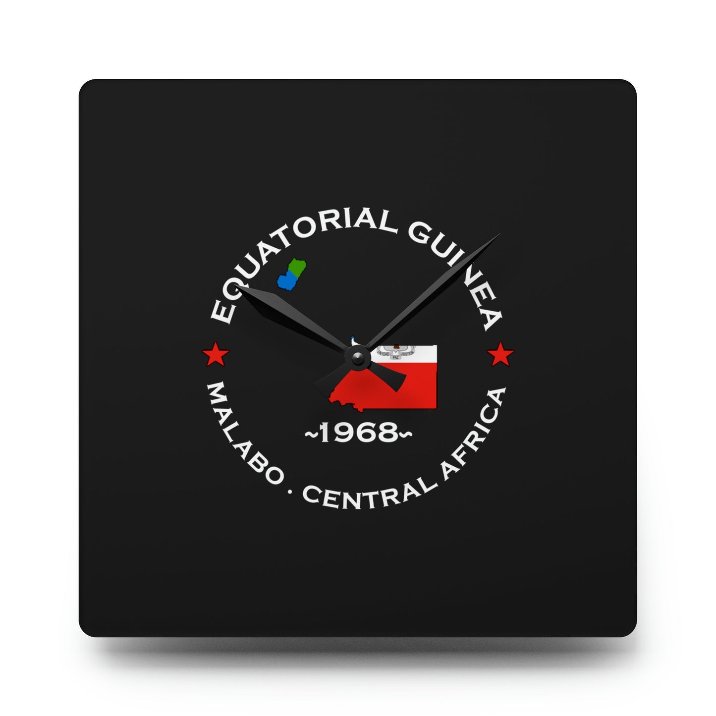 Equatorial Guinea Inspired Acrylic Wall Clock