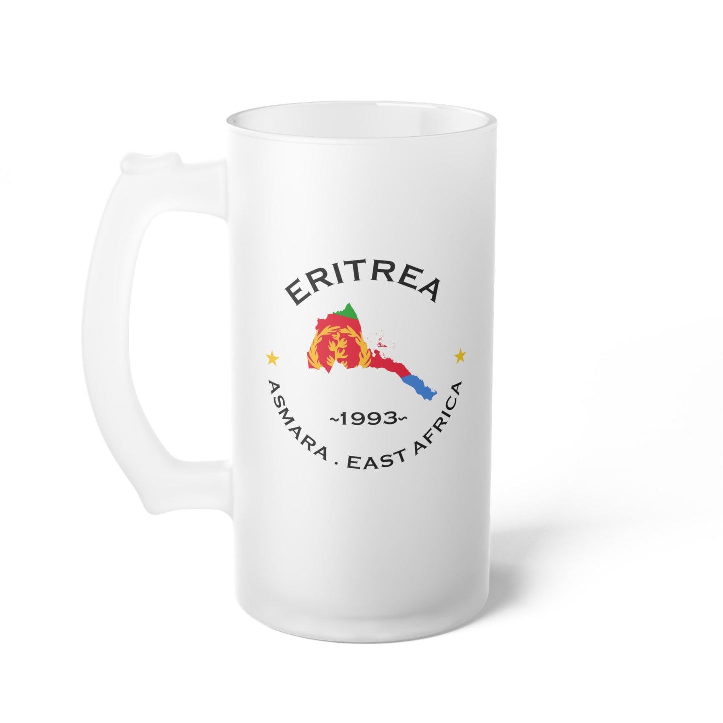 Eritrea  Frosted Glass Beer Mug