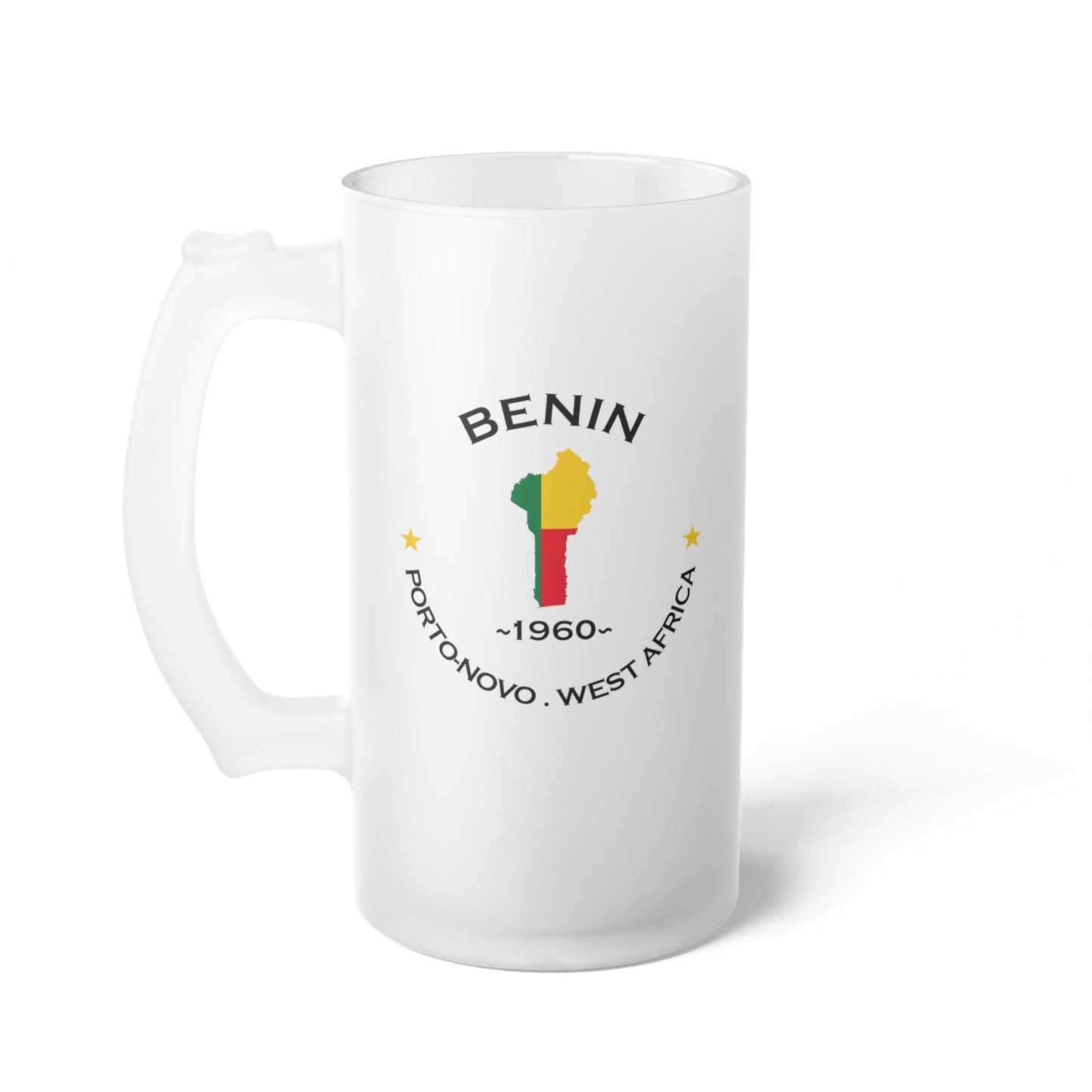 Benin Frosted Glass Beer Mug