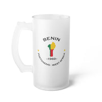 Benin Frosted Glass Beer Mug