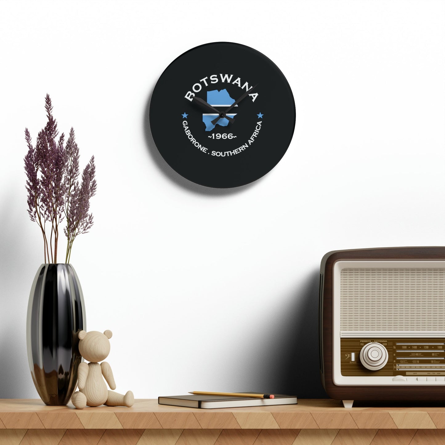 Botswana Inspired Acrylic Wall Clock