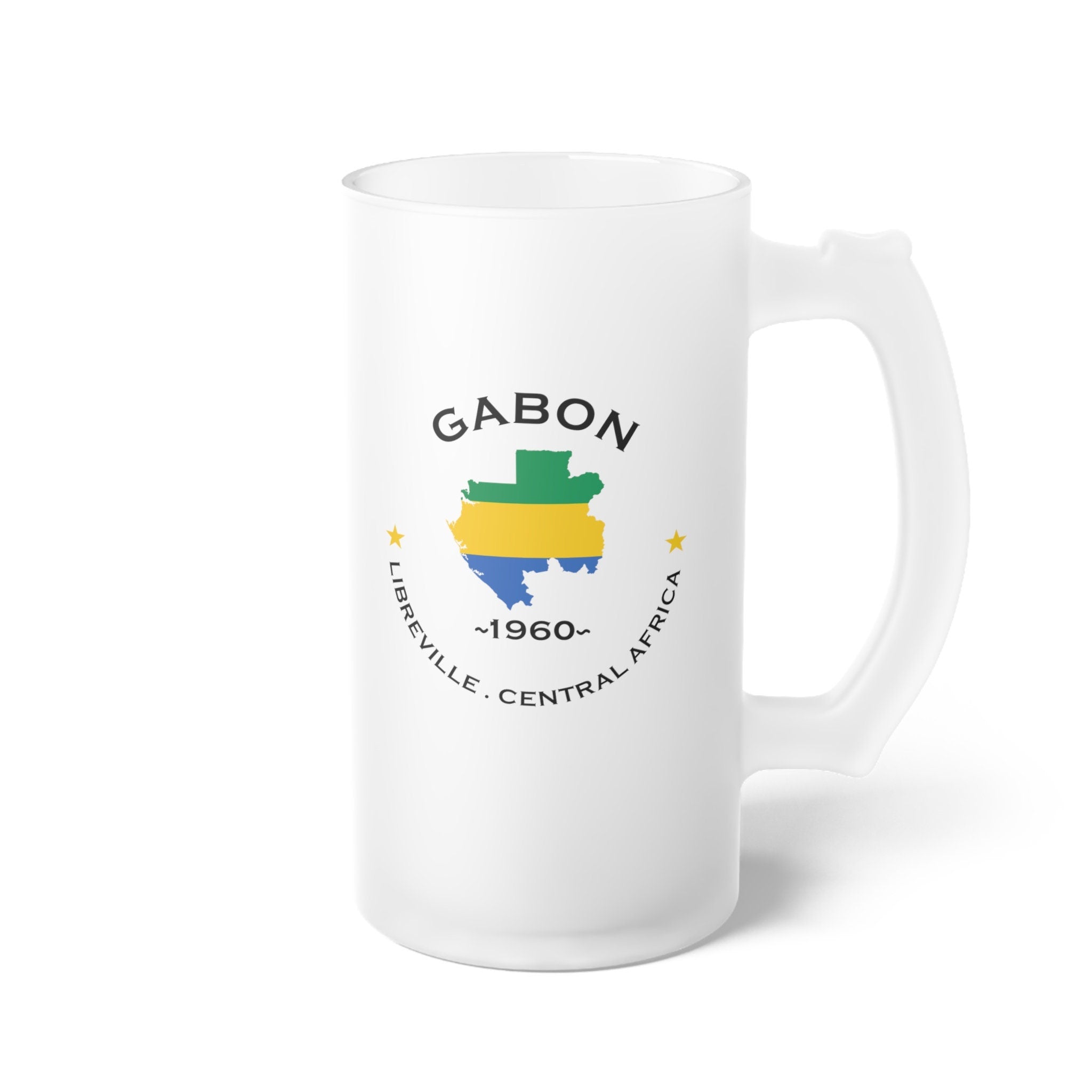 Gabon  Frosted Glass Beer Mug