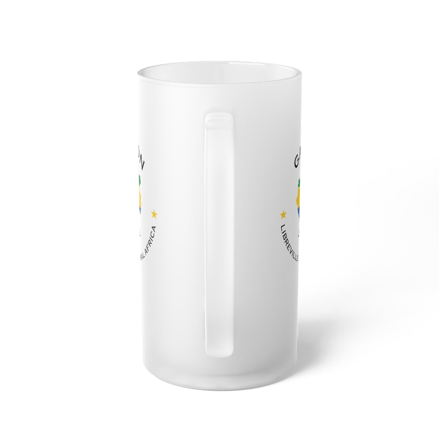 Gabon  Frosted Glass Beer Mug