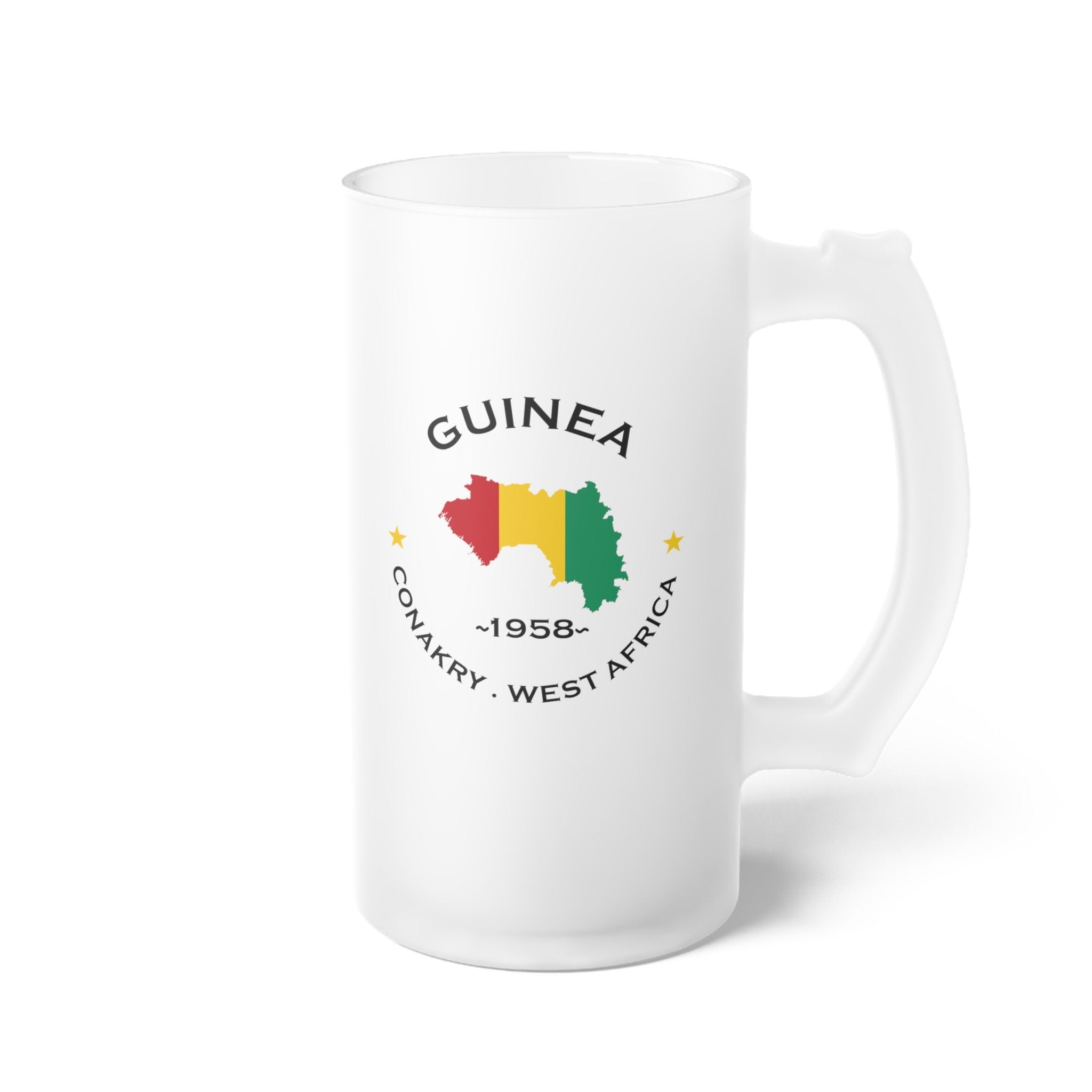 Guinea  Frosted Glass Beer Mug