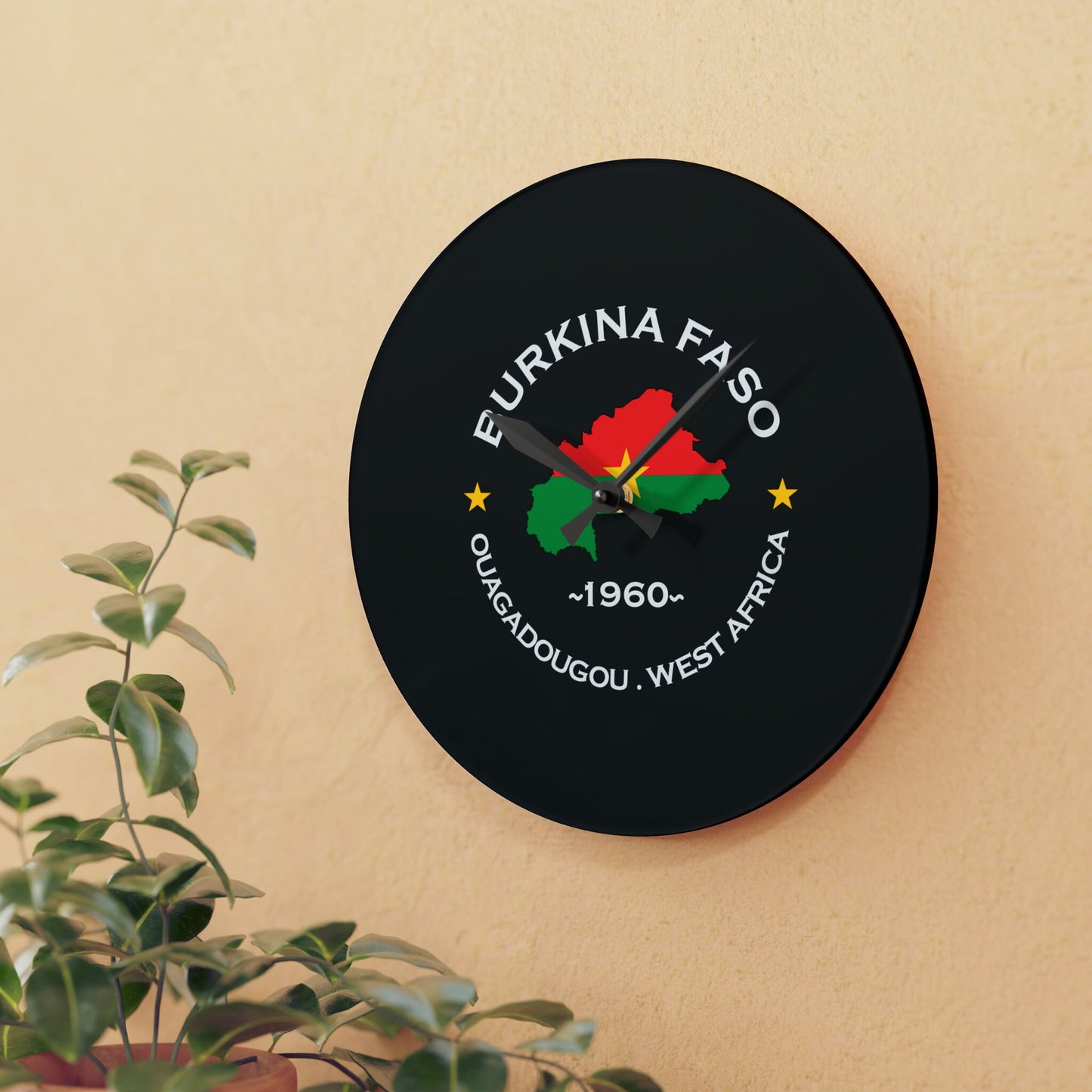 Burkina Faso Acrylic Wall Clock