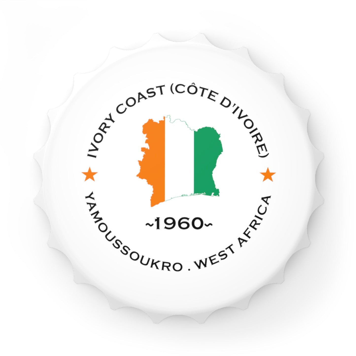 Ivory Coast Inspired Bottle Opener: Unique African Graduation Gift and Fridge Magnet