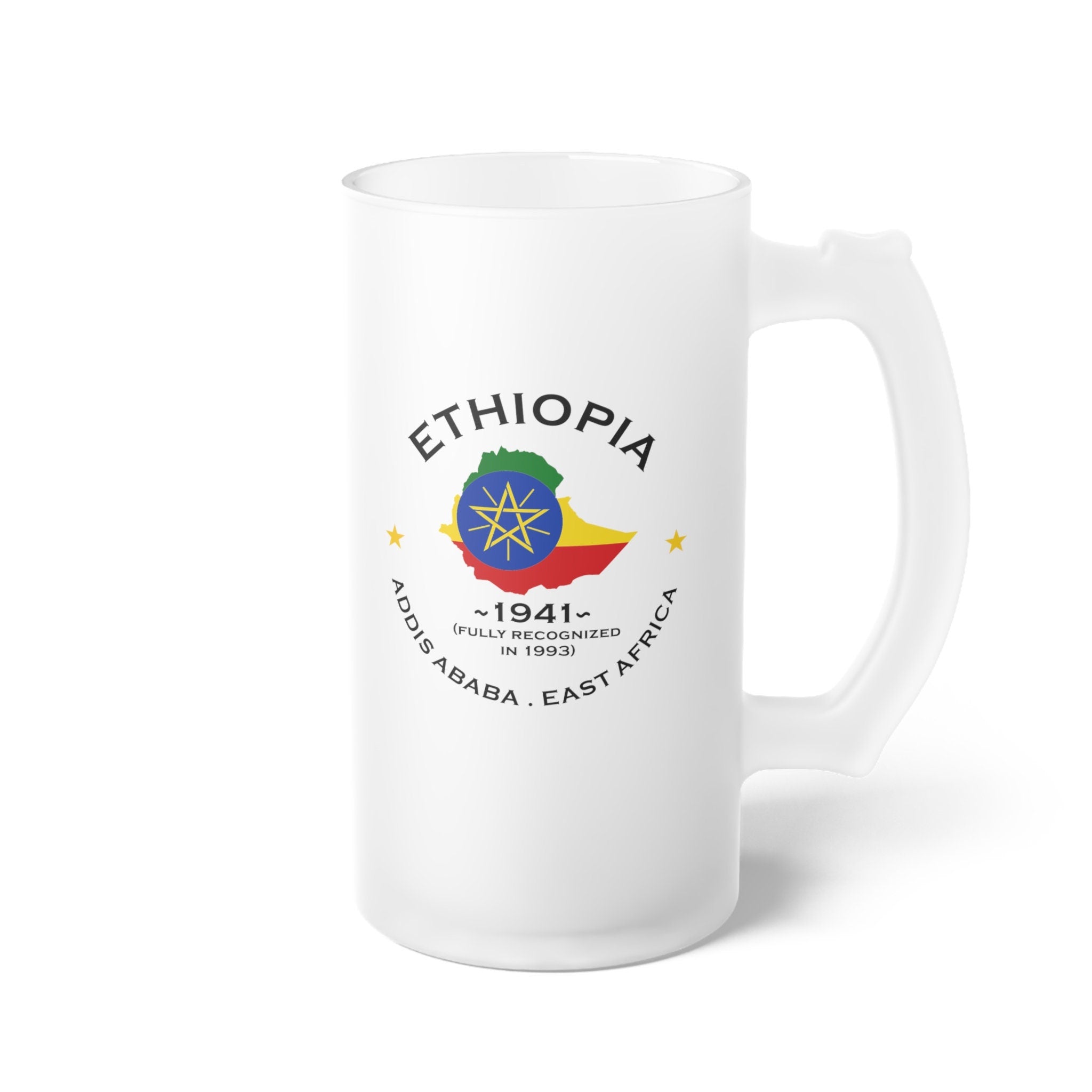 Ethiopian  Frosted Glass Beer Mug