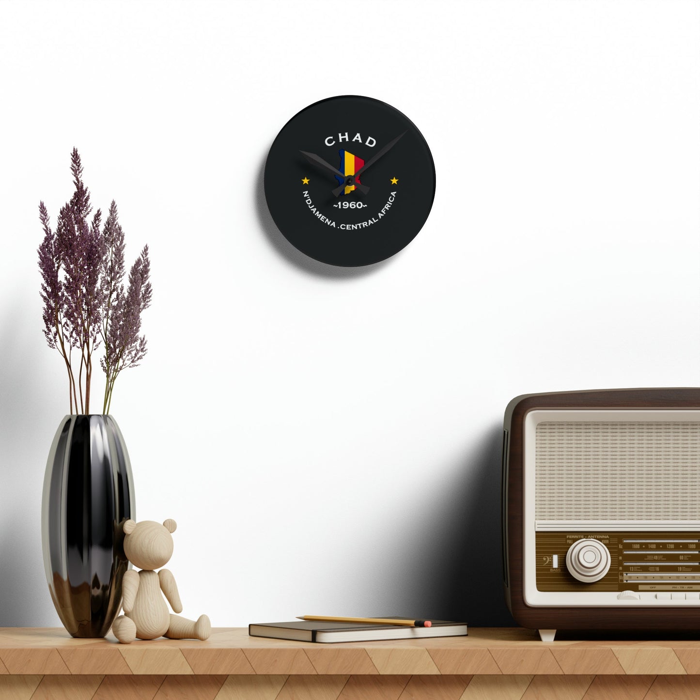 Chadian Inspired Acrylic Wall Clock