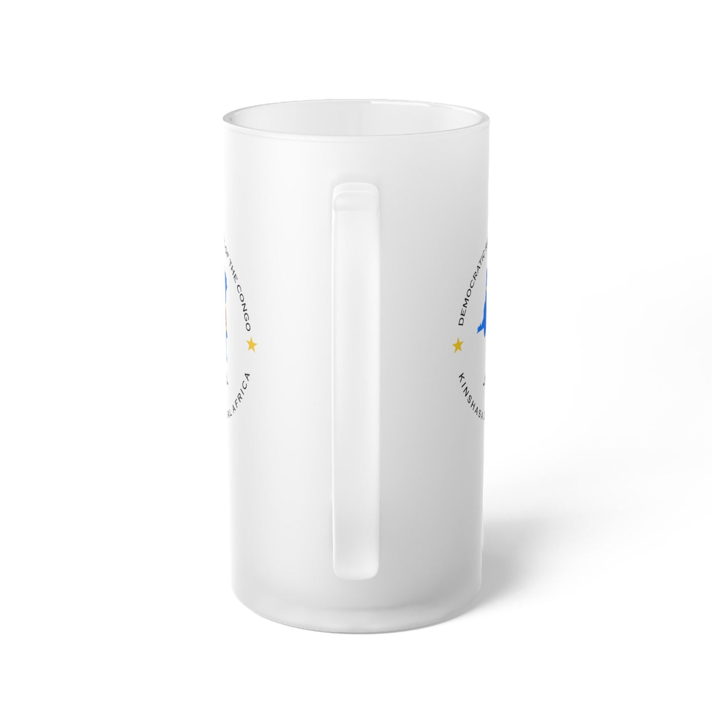 Congolese  Frosted Glass Beer Mug