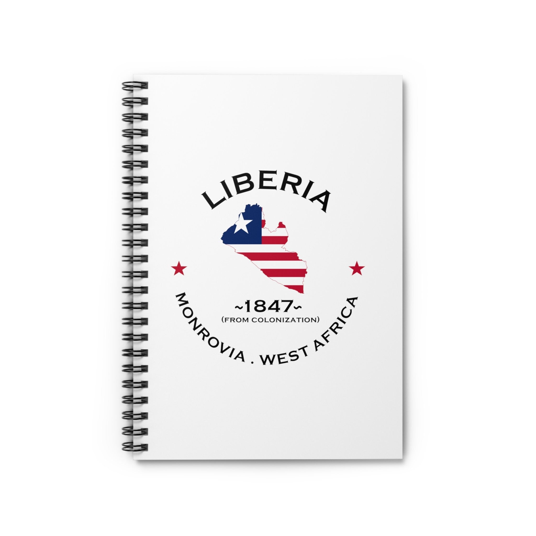 Liberia Inspired Spiral Notebook: African Notepad, Custom Notebook, African Gifts, Souvenirs