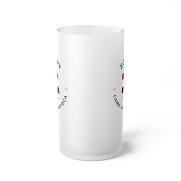 Egyptian  Frosted Glass Beer Mug